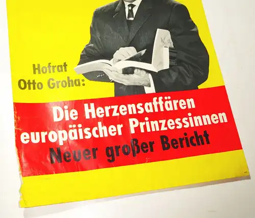 Altes Plakat Otto Groha Herzensaffären europäischer Prinzessinnen 1961