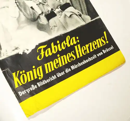 Altes Plakat Fabiola König meines Herzens Belgien Neue Illustrierte 1961