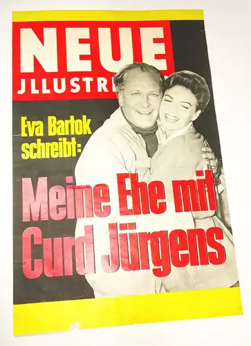 Illustrierte Poster Eva Bartok Meine Ehe mit Curd Jürgens 1961 Vintage Plakat