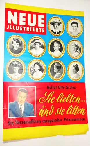 Neue Illustrierte Plakat Otto Groha Prinzessinen Affären 1960er Aushang