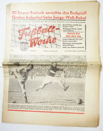 Fuwo Fussball Woche Nr 21 1955 DDR SC Empor Rostock Endspiel