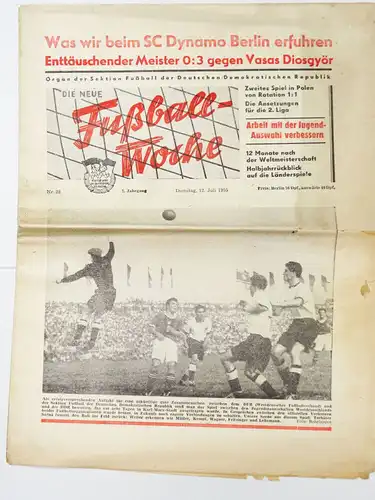FUWO Fußball Woche Nr 28  1955 DDR SC Dynamo Berlin 