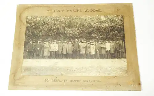 Pappfoto Militärtechnische Akademie Schiessplatz Meppen 1910 Krupp Essen Foto