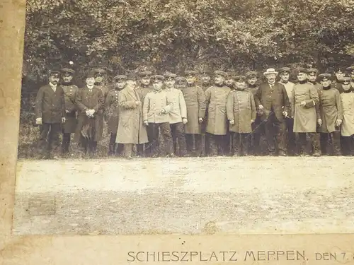Pappfoto Militärtechnische Akademie Schiessplatz Meppen 1910 Krupp Essen Foto