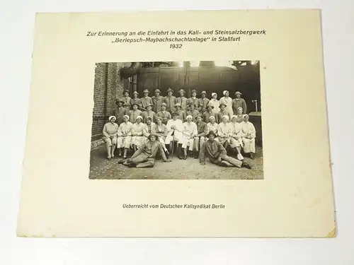 Gruppenfoto Erinnerung Besuch Salzbergwerk Staßfurt 1932 Kalisyndikat Foto