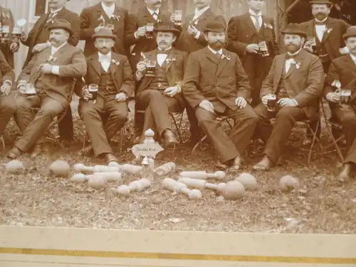 Foto Kegelklub Dienstag 1898 Kegler Kegeln Pappfoto