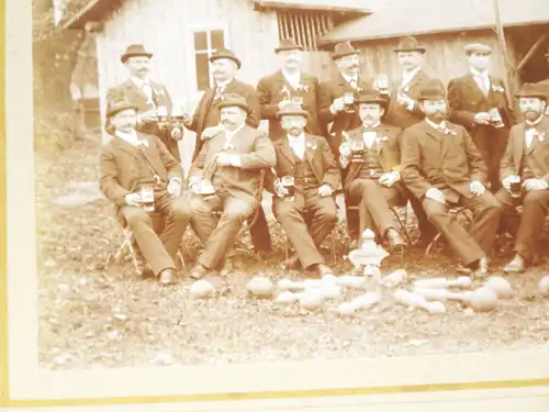 Foto Kegelklub Dienstag 1898 Kegler Kegeln Pappfoto