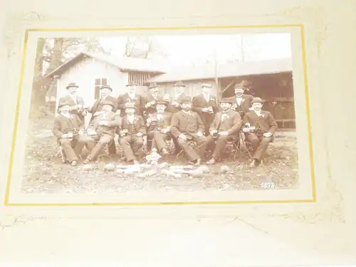 Foto Kegelklub Dienstag 1898 Kegler Kegeln Pappfoto