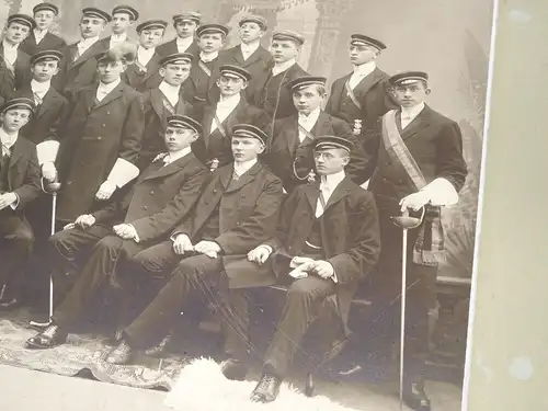 Pappfoto Studentenschaft Burschenschaft Sachsen um 1910 Decken Zipfel