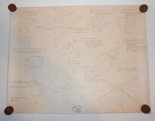 Handzeichnung Geometrie geometrische Formen Student Polytechnikum Dresden 1878