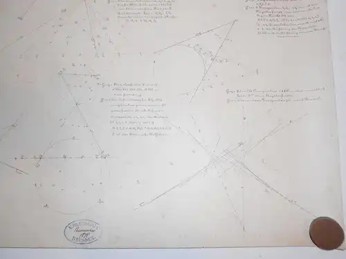 Handzeichnung Geometrie geometrische Formen Student Polytechnikum Dresden 1878