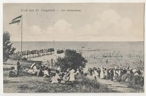 Ak Gruss aus Kl. Ziegenort Trzebież Am Schwanzberg Pommern polska 1920 !(A1964