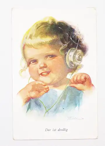 Künstler Ak Kind mit Kopfhörer Wally Fialkowska 1925