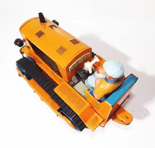 MSB Raupe Raupenschlepper mit Fahrer Orange DDR Spielzeug