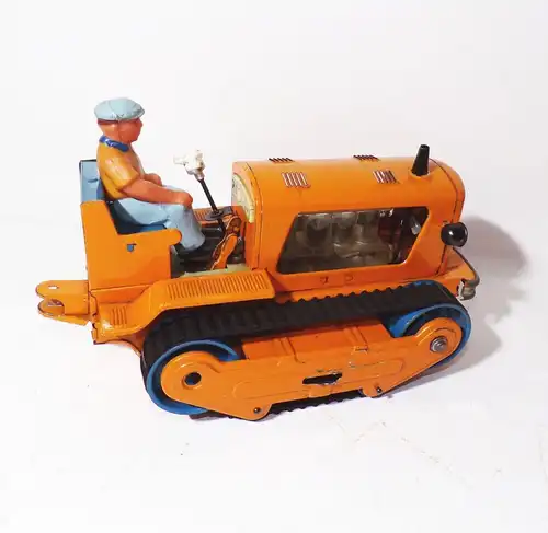 MSB Raupe Raupenschlepper mit Fahrer Orange DDR Spielzeug