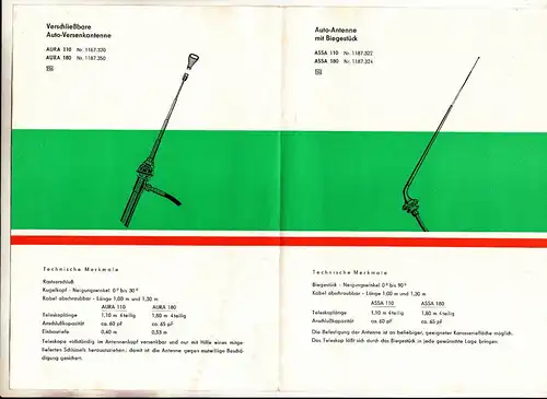 Werbe Faltblatt RFT Auto Antennen 1963 DDR ! (D2