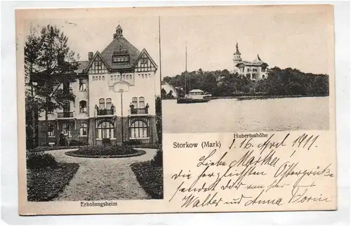 Litho Ak Storkow Mark Erholungsheim Hubertushöhe 1911