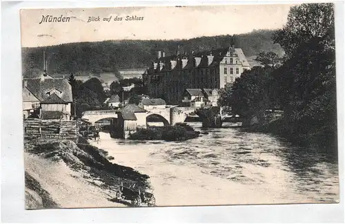 Ak Münden Blick auf das Schloss 1907 Hann Münden