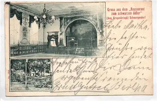 Litho Ak Restaurant zum schwarzen Adler Schmargendorf 1903 Berlin