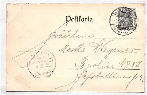 Litho Ak Restaurant zum schwarzen Adler Schmargendorf 1903 Berlin