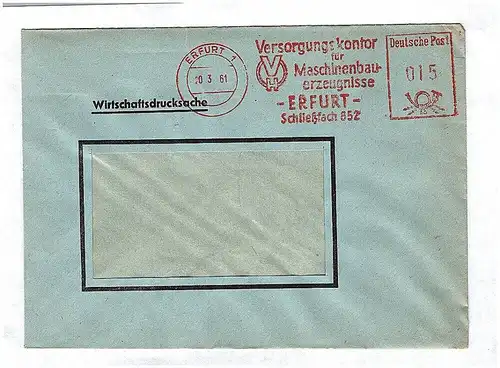 Wirtschaftsdrucksache Versorgungskontor Maschinenbauerzeugnisse Erfurt 1961