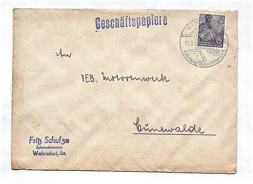 Geschäftspapiere Fritz Schulze Schmiedemeister Wehrsdorf DDR