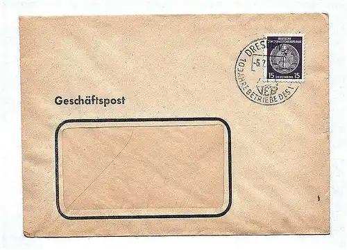 Geschäftspost Brief DDR ca 1950 Dresden