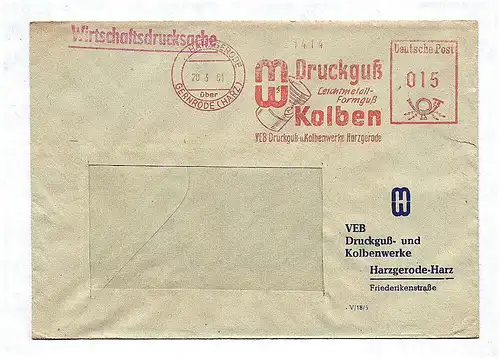 Wirtschaftsdrucksache VEB Druckguß Kolbenwerke Harzgerode Harz 1961