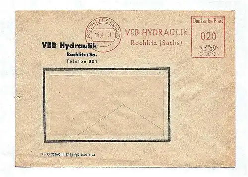 Brief VEB Hydraulik Rochlitz Sachsen DDR 1961