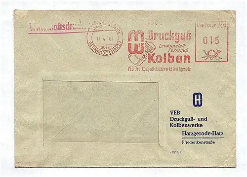 Wirtschaftsdrucksache 1961 VEB Druckguß Kolbenwerke Harzgerode