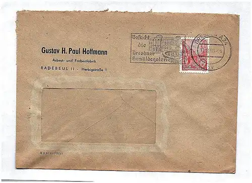 Brief Gustav H Paul Hoffmann Asbest und Farbenfabrik 1956
