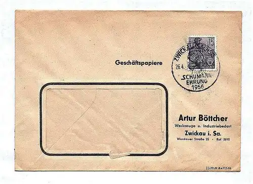 Geschäftspapiere Artur Böttcher DDR 1956 Zwickau Sachsen