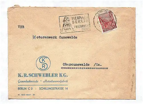 VEB Metallwarenfabrik Berlin ca 1956 Brief DDR