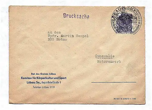 Drucksache Rat des Kreises Löbau an Cunewalde Motorenwerk 1956