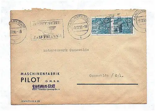 Brief Maschinenfabrik PILOT an Motorenwerk Cunewalde O L 1956 DDR