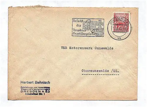 Brief Herbert Behnisch an VEB Motorenwerk Cunewalde 1956 DDR