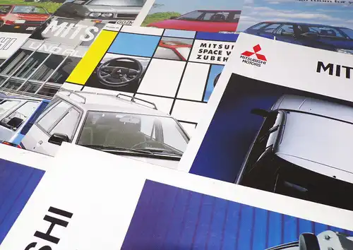 Mitsubishi Prospekte Konvolut 1987 bis 1991 Werbung