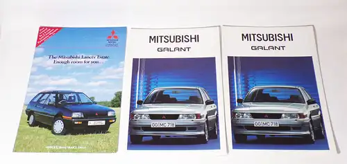 Mitsubishi Prospekte Konvolut 1987 bis 1991 Werbung