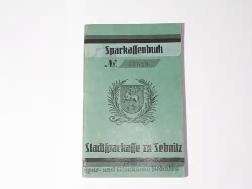 Sparkassenbuch Sebnitz Stadtsparkasse Vignetten 1938