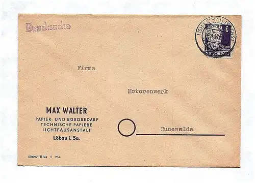 Drucksache Papier und Bürobedarf Lichtpausanstalt Löbau DDR 1952