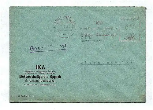 IKA Elektroschaltgeräte Oppach DDR 1952 Sachsen Geschäftspost