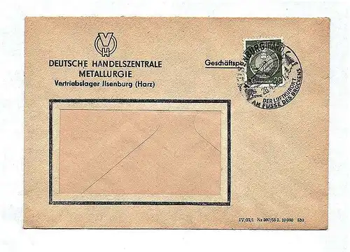 Briefkuvert DDR 1956 Deutsche Handelszentrale Geschäftspapiere