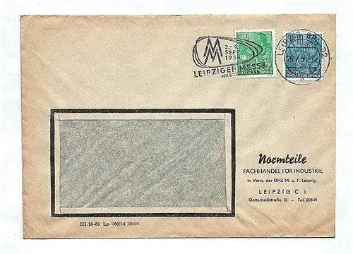 DDR Briefkuvert 1956 Fachhandel für Industrie Leipzig