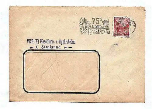 Brief 1956 DRR VEB Maschinen und Apparatebau Stralsund