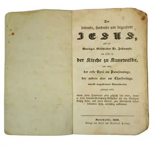 Der leidende sterbende begrabene Jesus 1859 Cunewalde