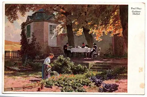 Paul Hey Ansichtskarte Goldener Herbst 1920er Künstler Postkarte