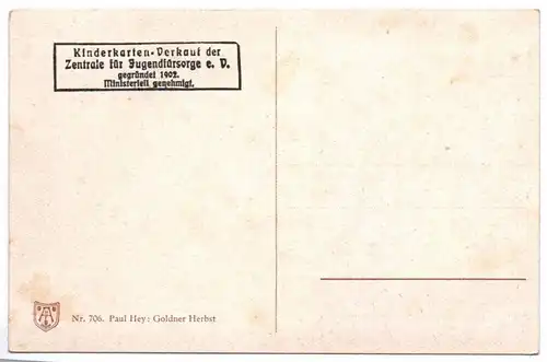 Paul Hey Ansichtskarte Goldener Herbst 1920er Künstler Postkarte