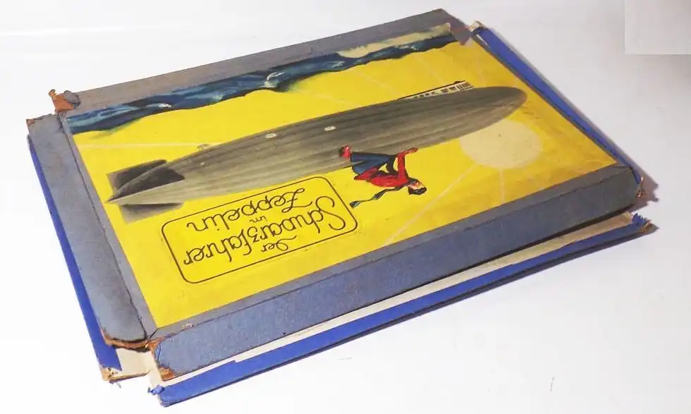 Der Schwarzfahrer im Zeppelin Schmidt München 1920er Brettspiel  2