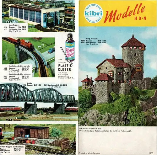 Prospekt Kibri Modelle H0 und N Modelleisenbahn 1965