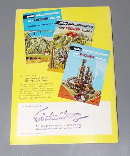 Vollmer 1960 Katalog Modelleisenbahn